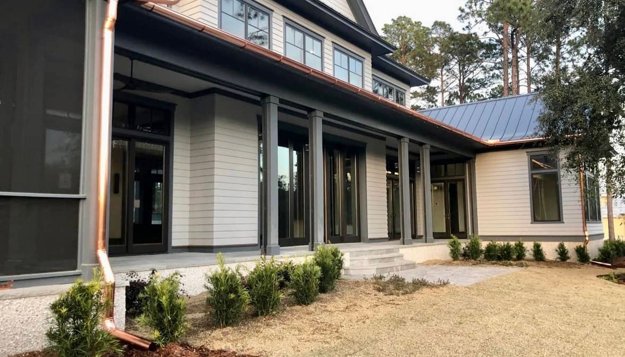 a home with rain gutters